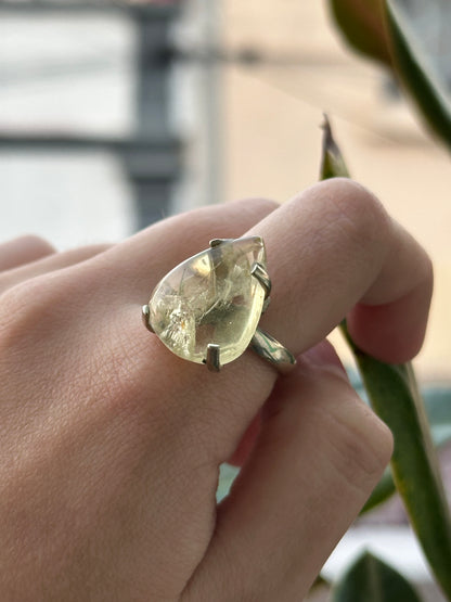Anillo ajustable de Cuarzo Limón