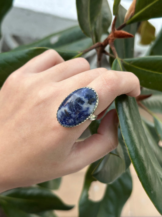 Anillo ajustable de Sodalita