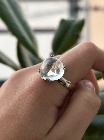 Anillo ajustable de Cuarzo Blanco