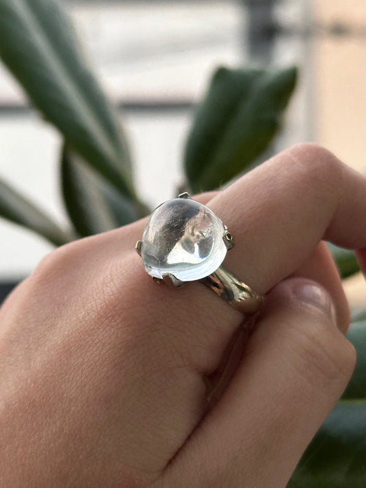 Anillo ajustable de Cuarzo Blanco