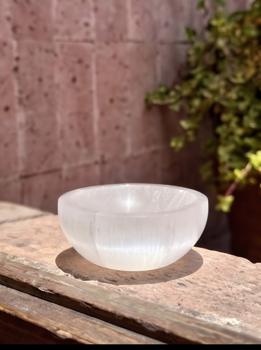 Plato de carga de selenita natural, limpiador espacial de cristal (1 unidad)