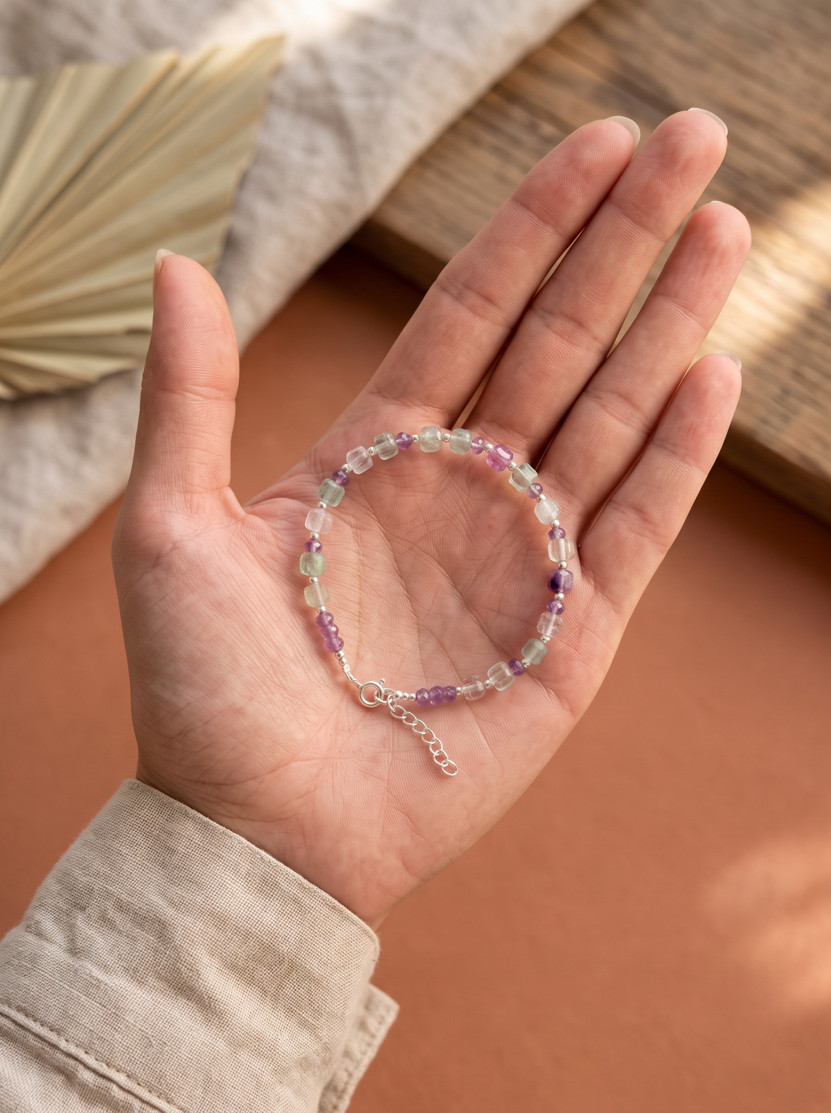 Pulsera de Fluorita y Amatista