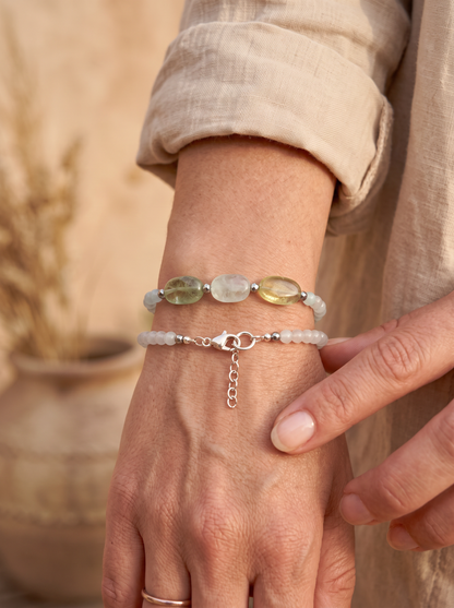 Pulsera de Aguamarina y Hematita con Broche
