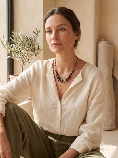 Collar de Turmalina Sandía y Hematita