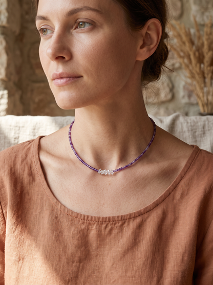 Choker · Amatista & Herkimer
