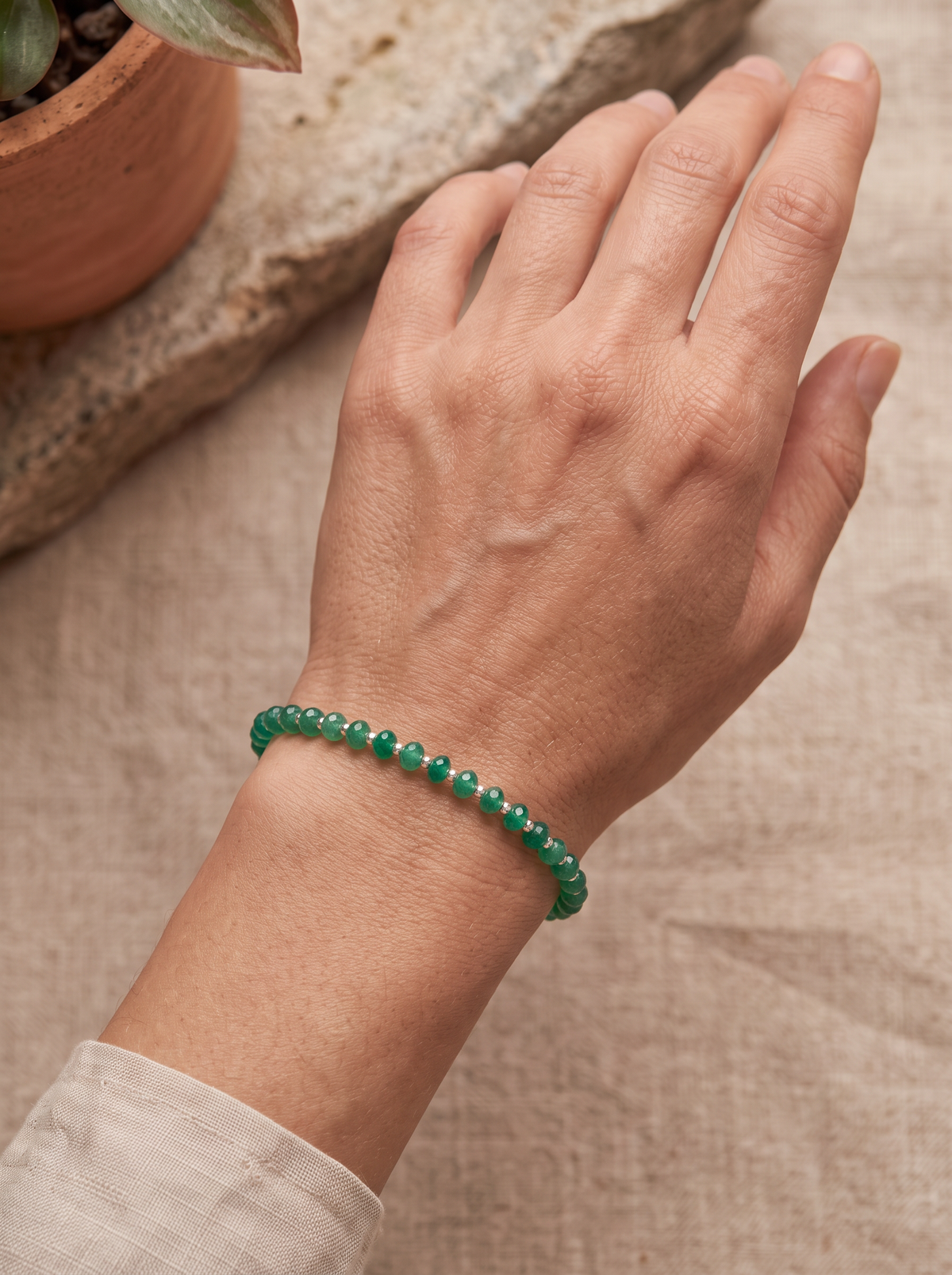 Pulsera de Crisoprasa con Broche