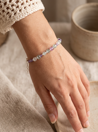 Pulsera de Fluorita y Amatista