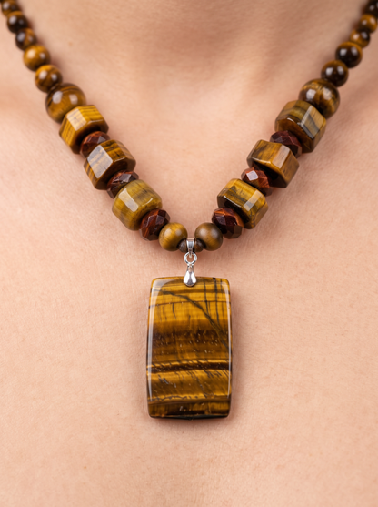 Collar Ajustable · Ojo de Tigre & Ojo de Buey