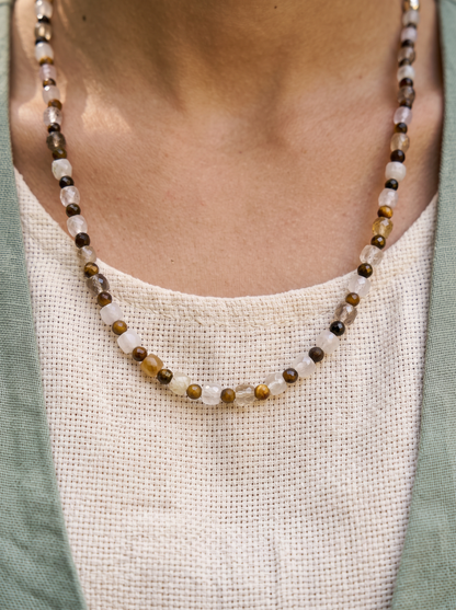 Collar Ajustable · Citrino & Ojo de Tigre