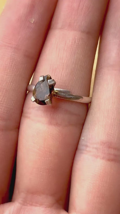 Anillo ajustable de  Cuarzo Ahumado