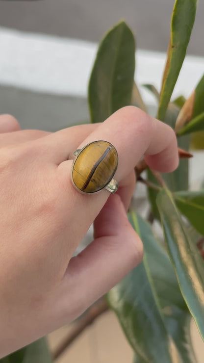 Anillo ajustable de Ojo de Tigre