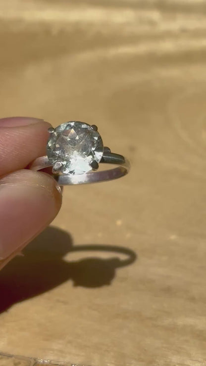 Anillo Ajustable de Prasiolita| Cuarzo Verde