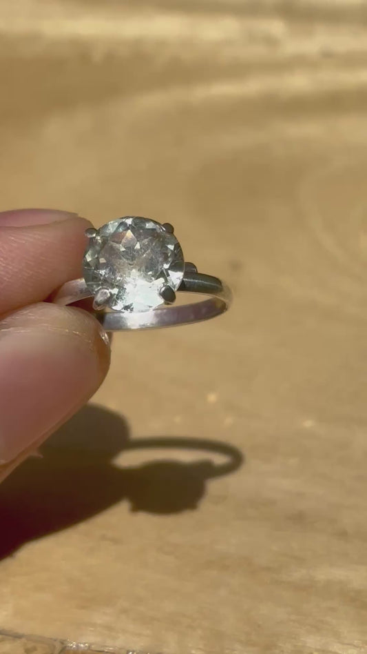 Anillo Ajustable de Prasiolita| Cuarzo Verde