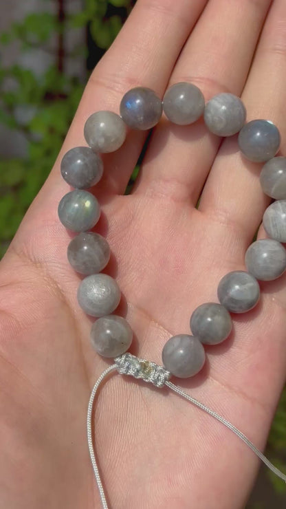 Pulsera ajustable de labradorita 10mm