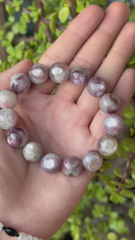 Pulsera Ajustable de Lepidolita | Calma y Equilibrio Emocional