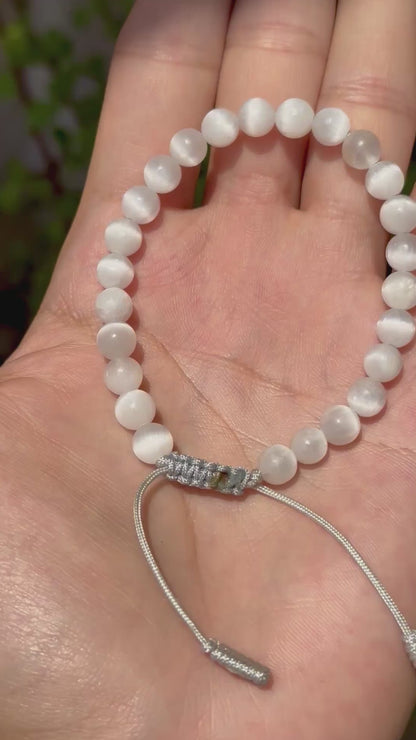 Pulsera Ajustable de Selenita 6mm